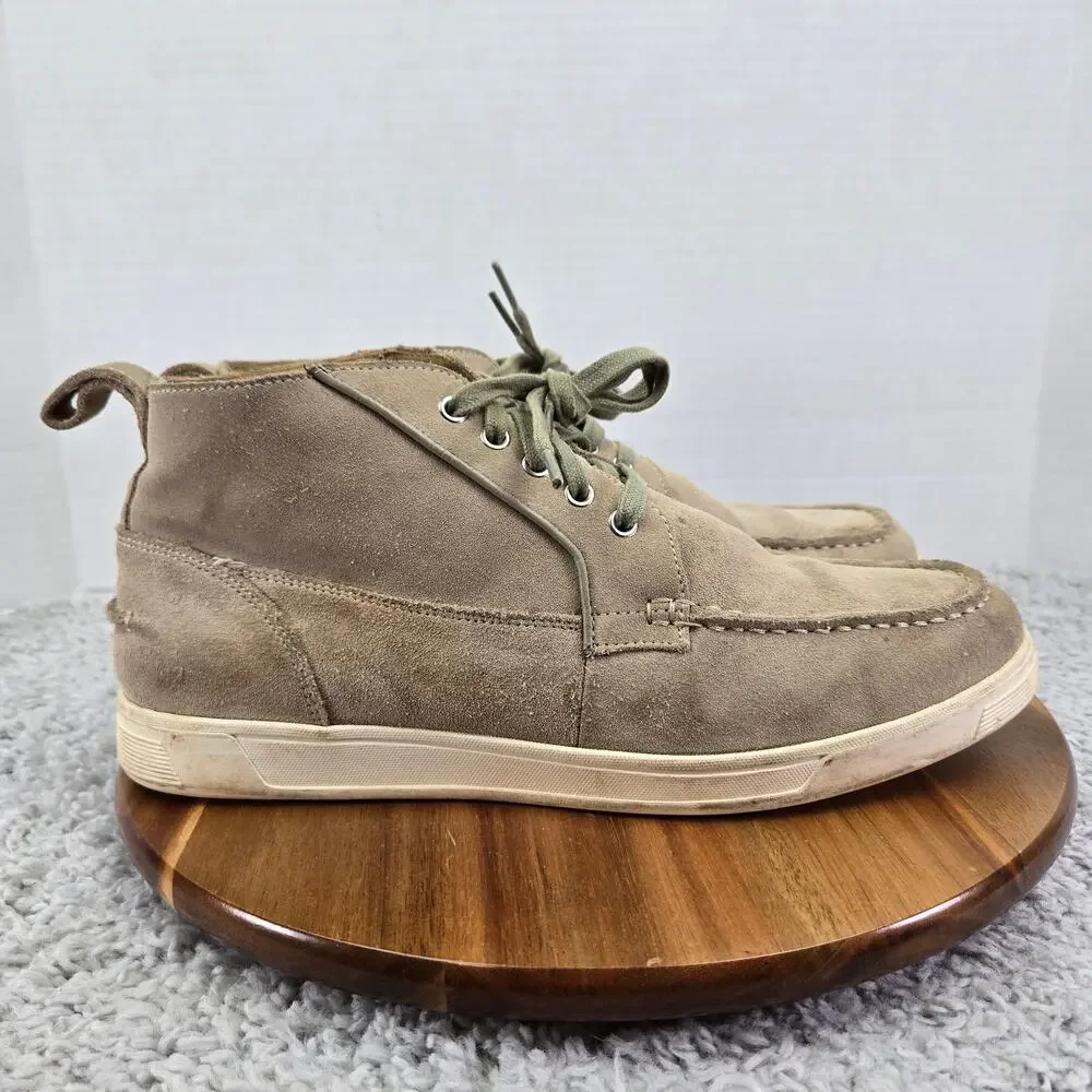 Cole Haan Mens 11M Tan Suede Leather Lace Up Moc Toe Casual Daily Chukka Boots
